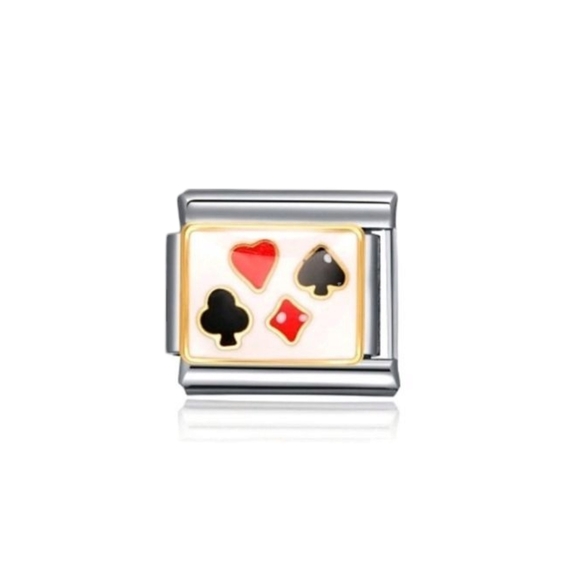 Italian‎ Charm Bracelet Link Card Faces Poker DIY Nomination Composable Necklace - Picture 1 of 11